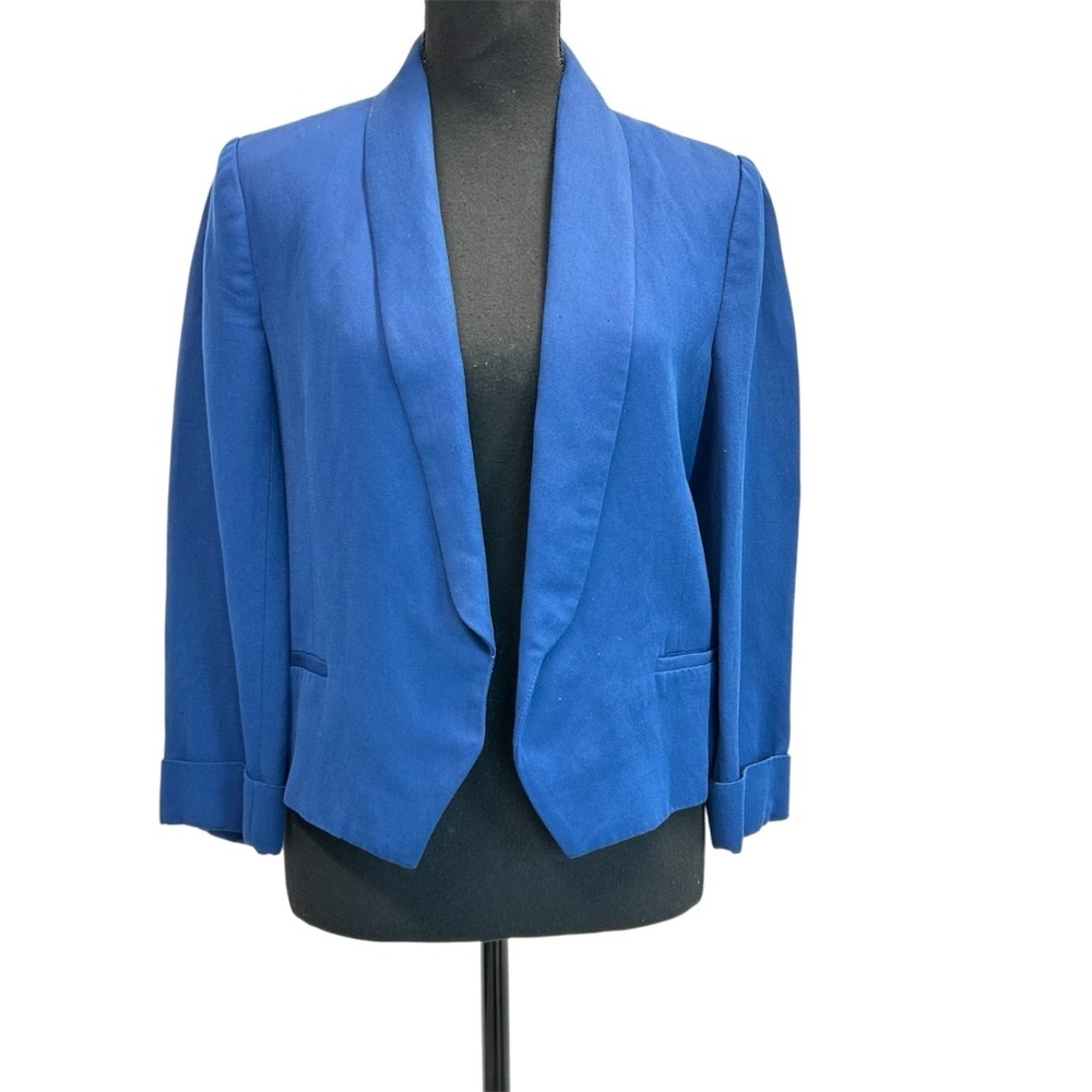 Zara blue open front blazer Sz S
